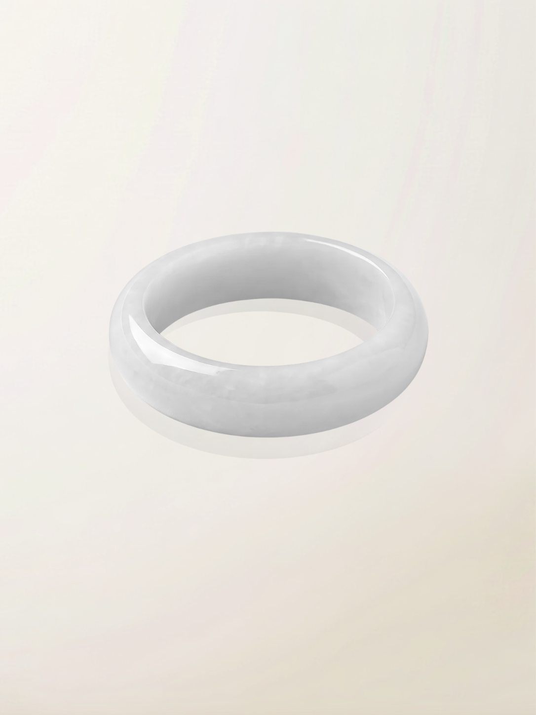 Classic Round White Jade Ring