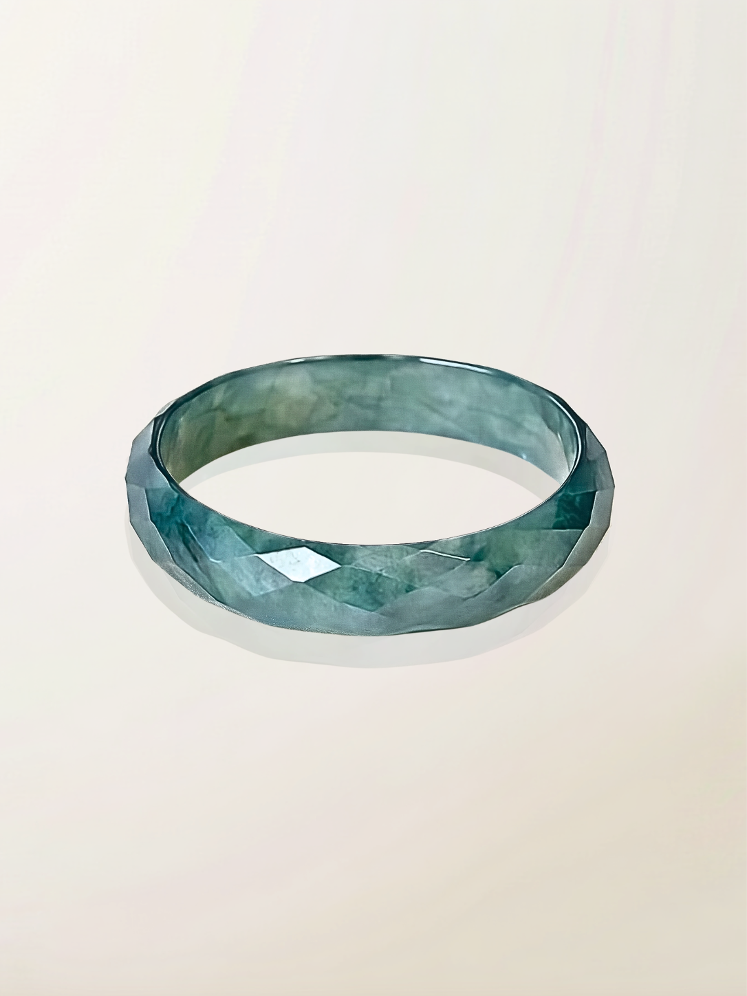 Artisan Facet Bluewater Jade Ring