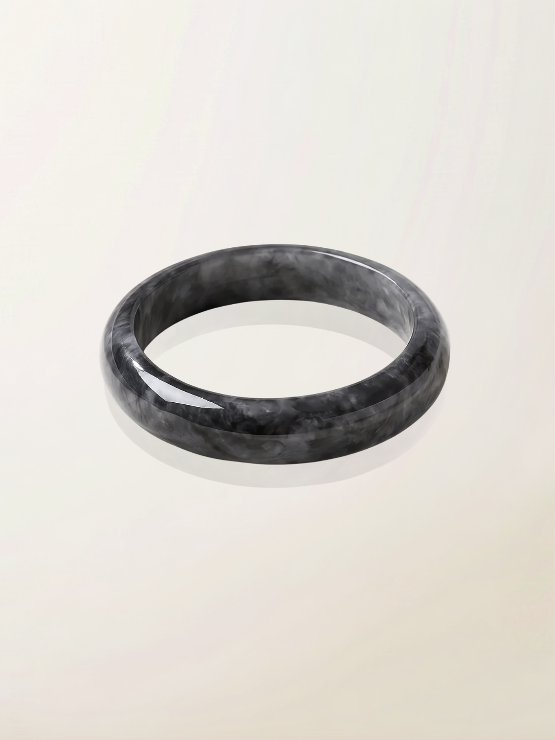 Classic Round Black Jade Ring
