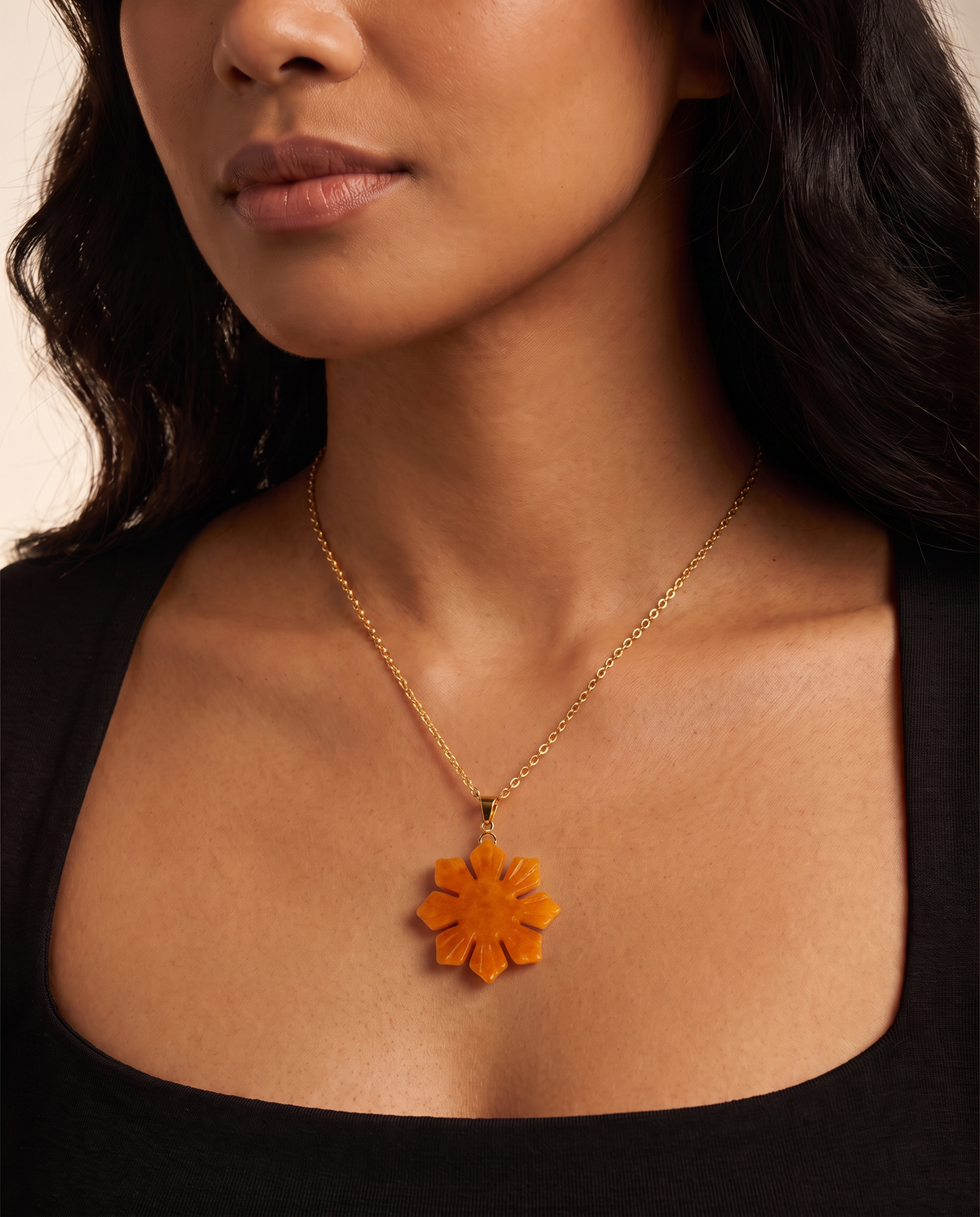 Pamana Araw Jade Necklace in Yellow