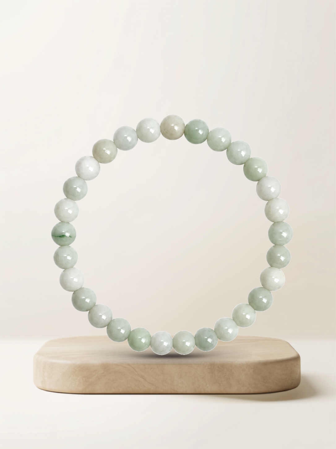 Classic White Jade Beaded Bracelet
